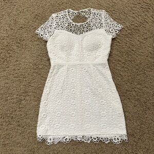 White lace mini dress